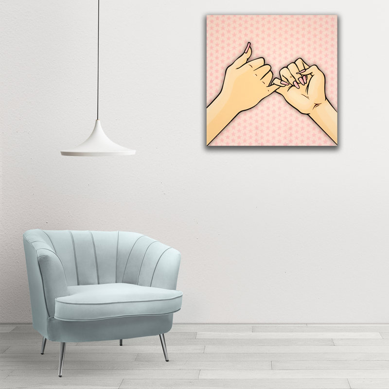 Décoration murale Pinky Promise, H 16 po x l 16 po x P 0,2 po