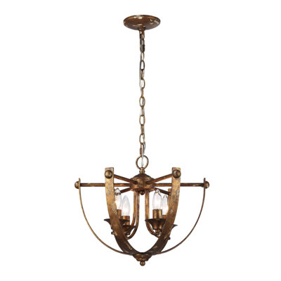 Maleek 4-Light Pendant in Heirloom Gold