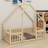 Contemporary House‑Shaped Floor Bed Featuring Safety Fence And Guardrails-686505377
