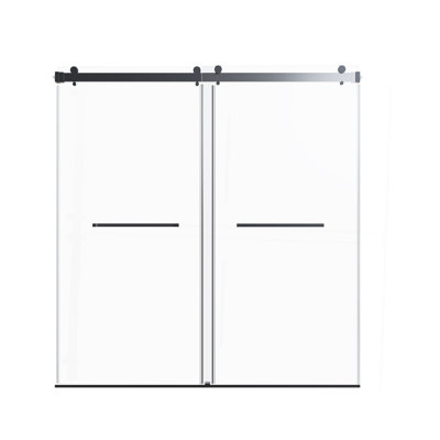 Porte de douche coulissante double sans cadre 56-60 po * 76 et 68-72 po * 76 po