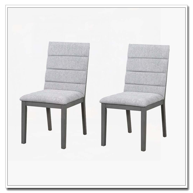 Chaises de salle à manger rembourrées modernes, Gris, Gris