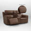 Canapé deux places inclinable électrique moderne en cuir avec position zéro gravité, port USB intégré et console-2113198903