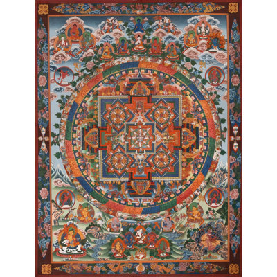 Vintage Big Mandala With Beautiful Color Combination In Superb Condition (Brocadeless Thangka)