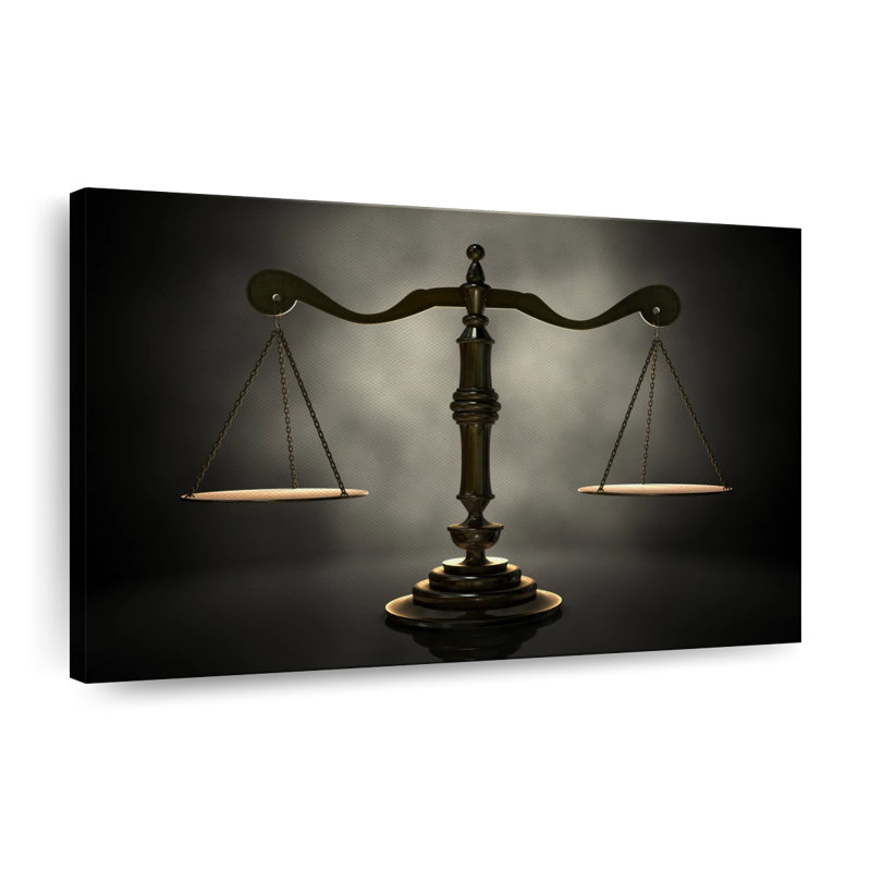 Gold Scales Of Justice Canvas Print, 30" H x 45" W x 1.25" D