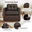 Fauteuil pivotant en cuir de 34,3 po de largeur avec base en bois-1523069234