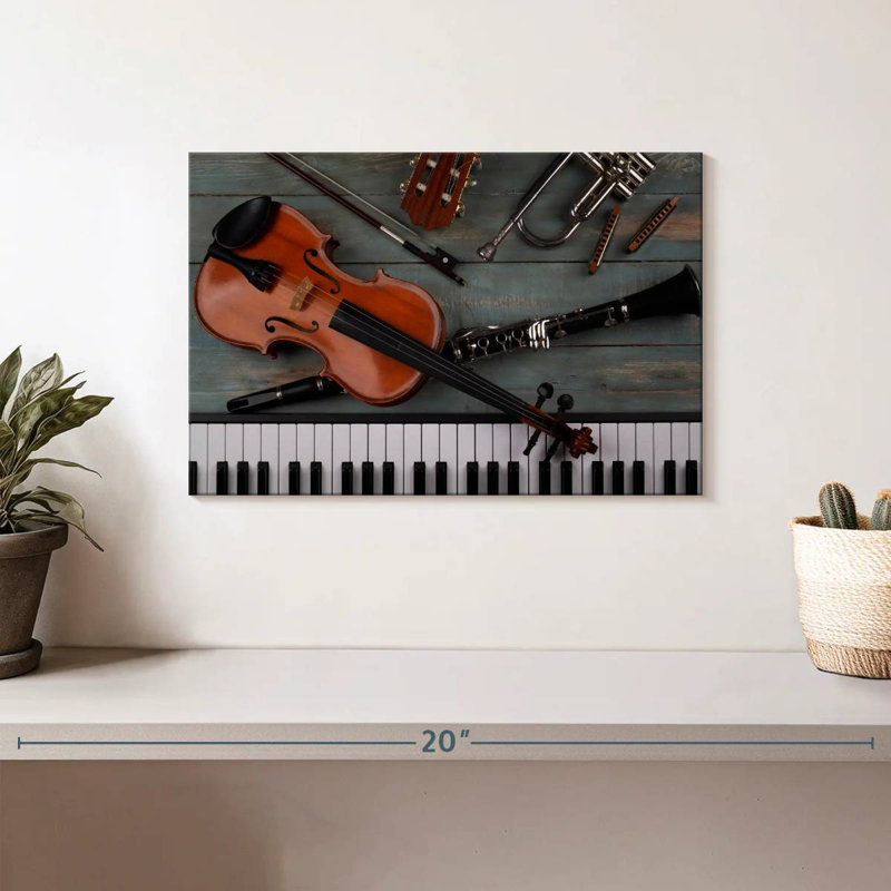 Abarca Various Musical Instruments, 8" H x 12" W