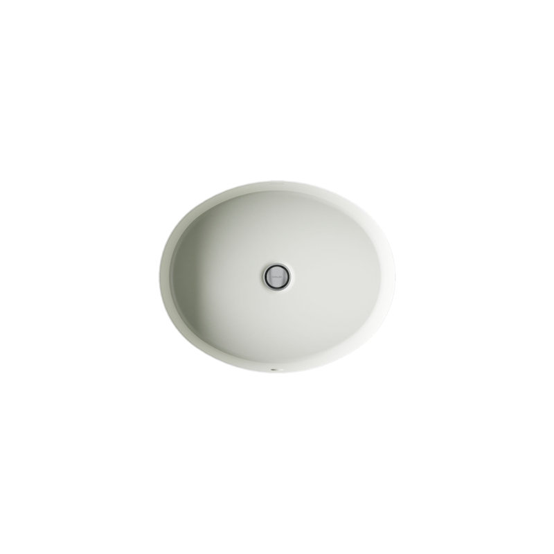 Verticyl Ceramic Oval Undermount Bathroom Sink with Overflow, Dune