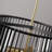 3-Light Black- Brass Louvered Drum Shade Pendant Lamp