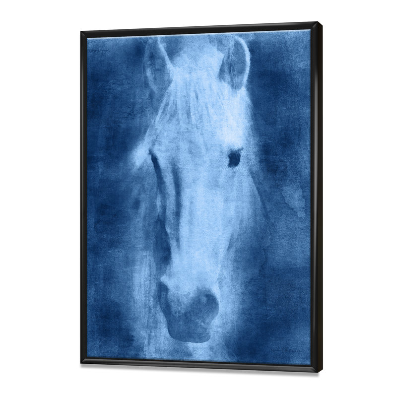 Cheval de ferme IX-reproduction d’art sur toile, H 46 po x l 36 po x P 1,5 po, Cadre flottant noir