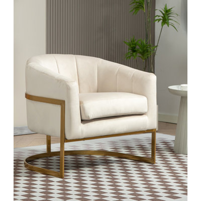 Fauteuil en velours doré