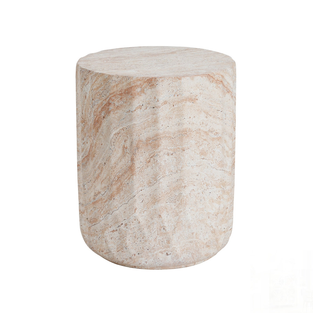 Isolde 15 " Patio Side Table, Dark Beige