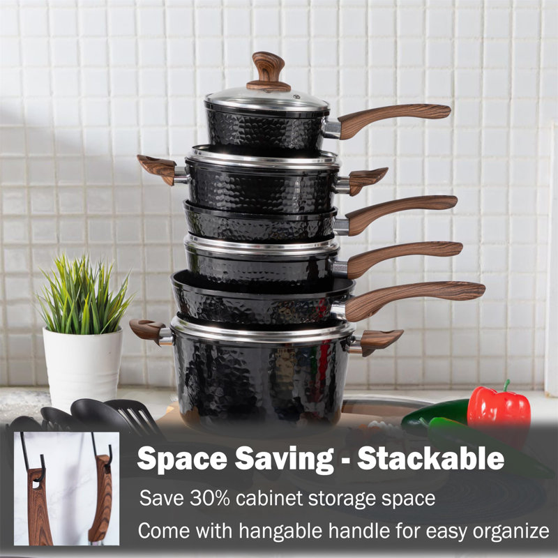 Cloyce 15 - Piece Stoneware Cookware Set