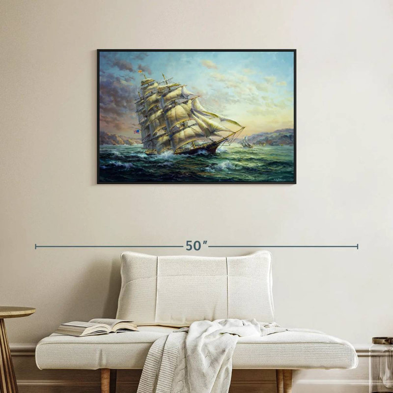 Clipper Ship Surprise, Cadre flottant noir, 37 po x 25 po