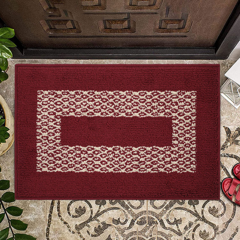 Home Decor Luxury Non-Slip Rubber Backing Safety Soft Runner Area Carpet Floor Area Rug Indoor Interior Accent Decorative Mat, Burgundy Color Diamond Design, 20 x 32 Inch