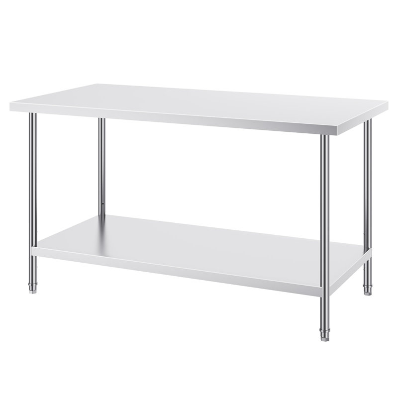 VEVOR 60'' Stainless Steel Work Table with 2 Shelves