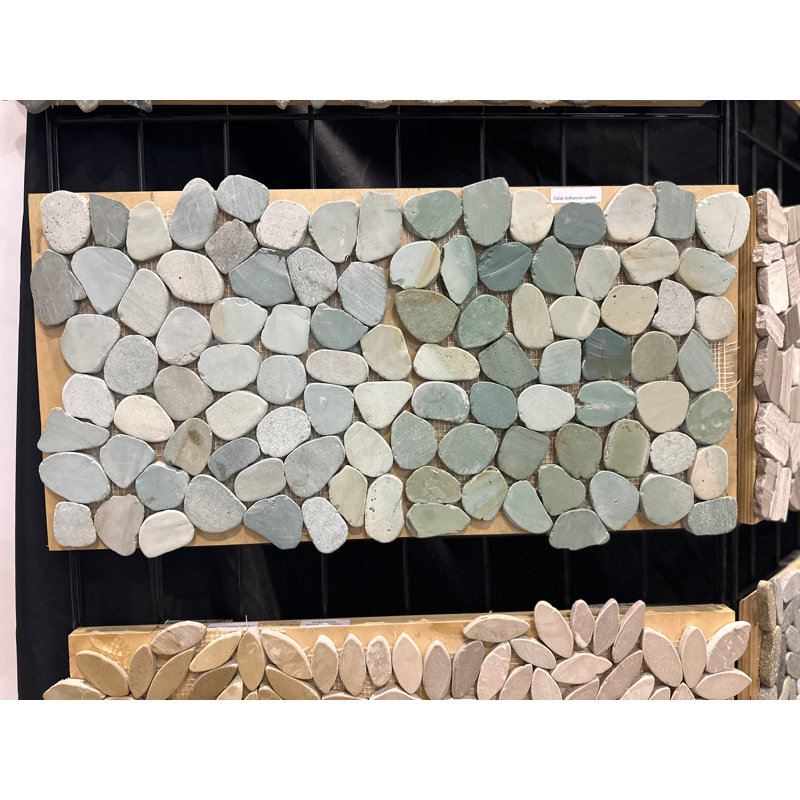 Green Flat Pebble Mosaic 12" x 12"