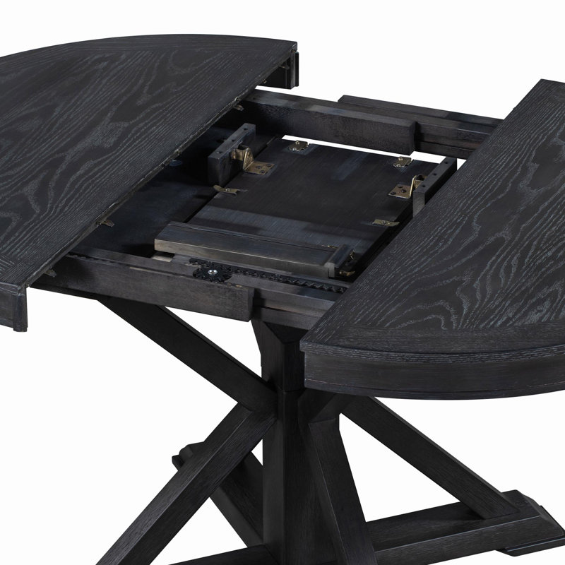 Ensemble de table de salle à manger de style rétro avec table extensible et 4 chaises rembourrées pour salon et salle à manger (espresso)