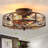20-Inch Caged Ceiling Fan With Light, Small Farmhouse Low Profile Flush Mount, Vintage Industrial Cage Design, Reversible Motor 6 Speeds, Remote Control, E26 Bulb Base (Bulbs Not Included), For Bedroom Living Room Kitchen-797107302-797107300