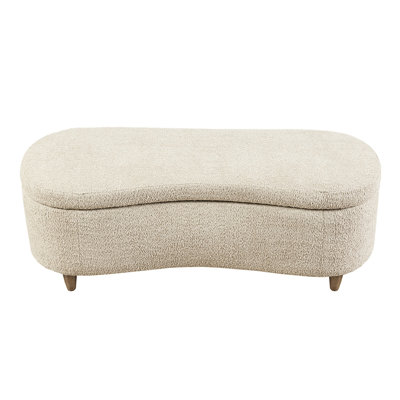 Stylish Flip Top Storage Bench In Taupe And Natural Wood Finish With Strong Legs Practical Use