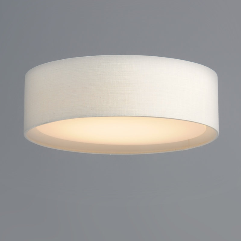 Plafonnier encastré cylindrique à DEL 1 lumière Jessalyn, H 5,5 po x l 20 po x P 20 po, Lin avoine