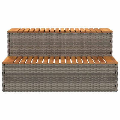 Hot Tub Step 100X50x50.5 Cm Poly Rattan And Solid Acacia