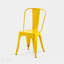 Ensemble de 2 chaises de salle à manger en métal industriel à haute brillance jaune, d'une hauteur de siège de 18 pouces, empilable, pour une utilisation extérieure à l'intérieur, surface légère et facile à nettoyer, conception moderne durable-1372609632-1372609641