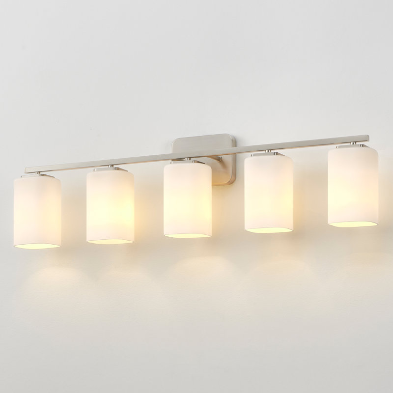 Kanish Dimmable Vanity Light, Brushed Nickel, 5, White
