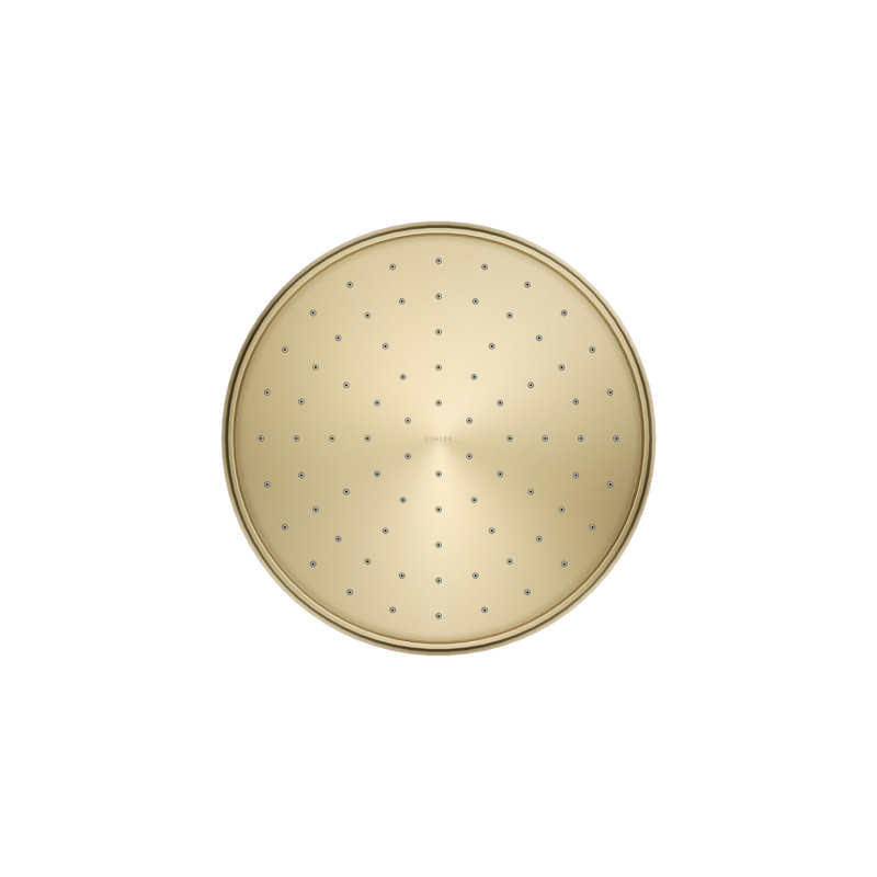 Traditional Round 10" Rainhead with Katalyst Air-Induction Spray, 2.5 Gpm, Vibrant French Gold, 1.75 Gpm