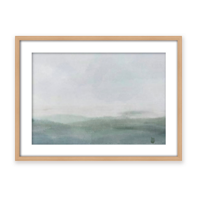 Coastal Retreat Cerulean Serenity, 30" H x 40" W x 1.125" D, Framed Matted Print, Beige
