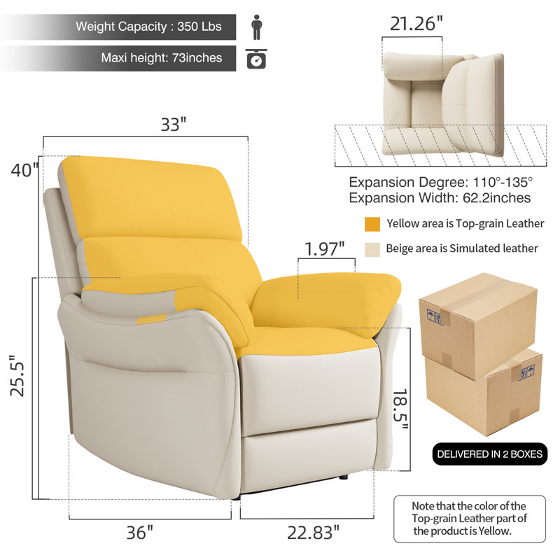 Fauteuil inclinable 33 po Latari, Beige