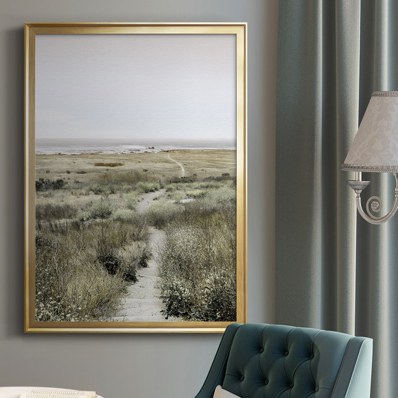 Reproduction encadrée de qualité supérieure - Sentier au paradis, H 30,5 po x l 22,5 po x P 1 po, Or