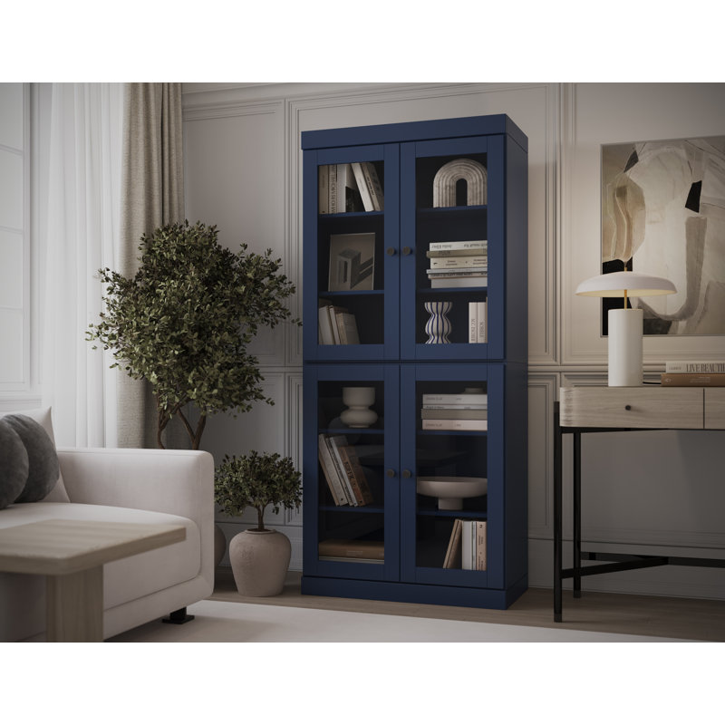 Bibliothèque à 6 tablettes 100% bois massif Veera Palace Imports, Marine