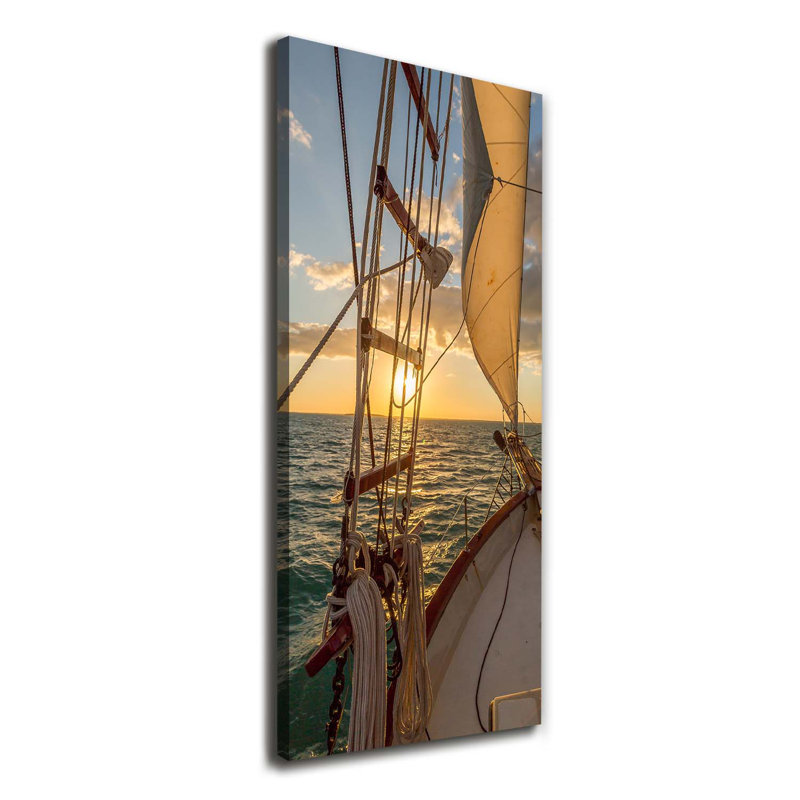 Yacht On The Sea - Wrapped Canvas Print