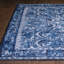 Tapis bleu / blanc en polyester tissé à la machine Espinosa Ikat-915308626