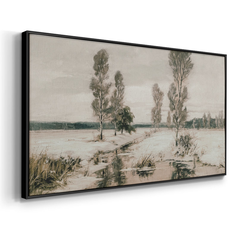 Série paysage - ML XXXVI - Toile tendue avec châssis encadré - Prêt à être accroché, H 21 po x l 41 po, Noir