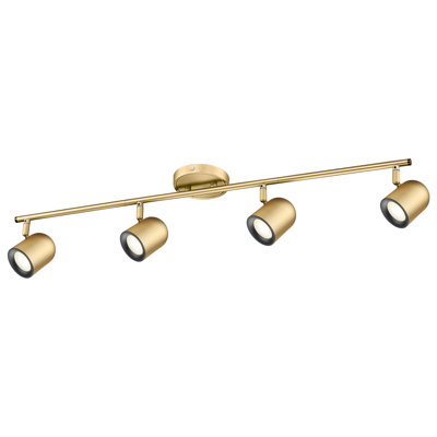 4 -Light 31" Adjustable LED Track Light, 4000K, Rotatable Head, Track Lighting Kit, GU10 Bulb Included