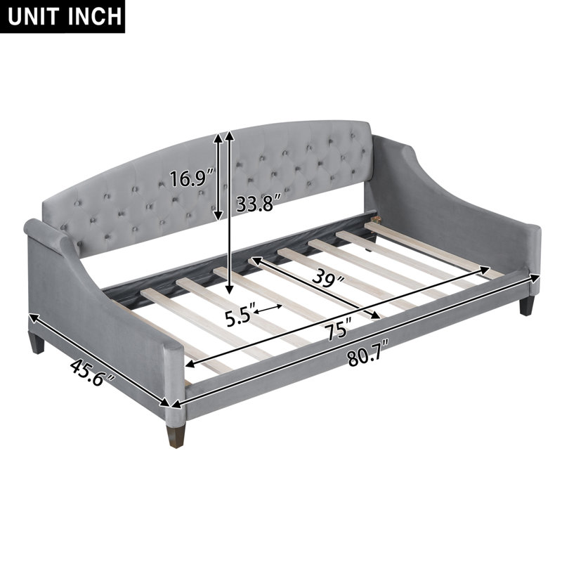 Glamorous Upholstered Daybed With Tufted Button Design For Versatile Living Spaces