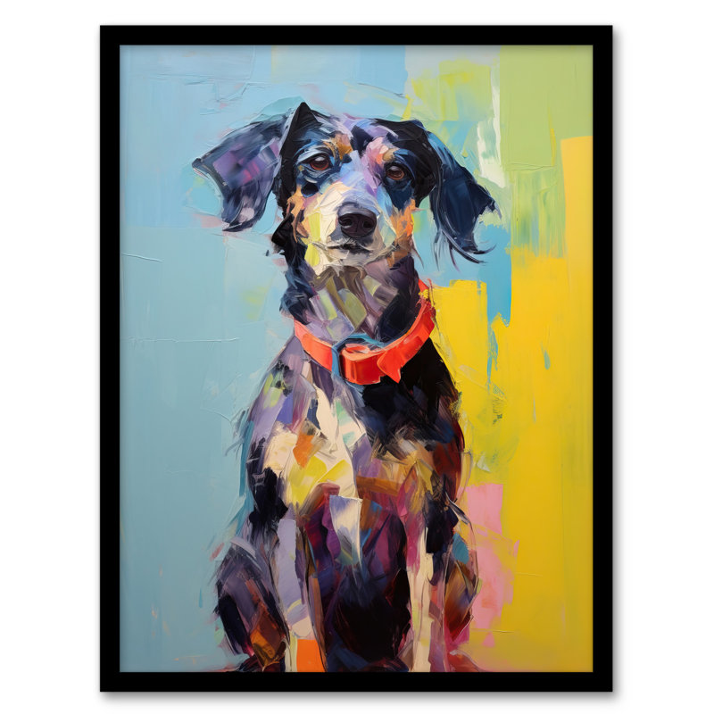 Fine Art Fido Cute Bright Dog - Single Picture Frame Print