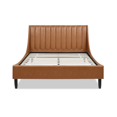 Helaina Velvet Upholstered Wingback Bed