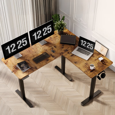 Schlater 63'' L-Shaped Height Adjustable Standing Desk