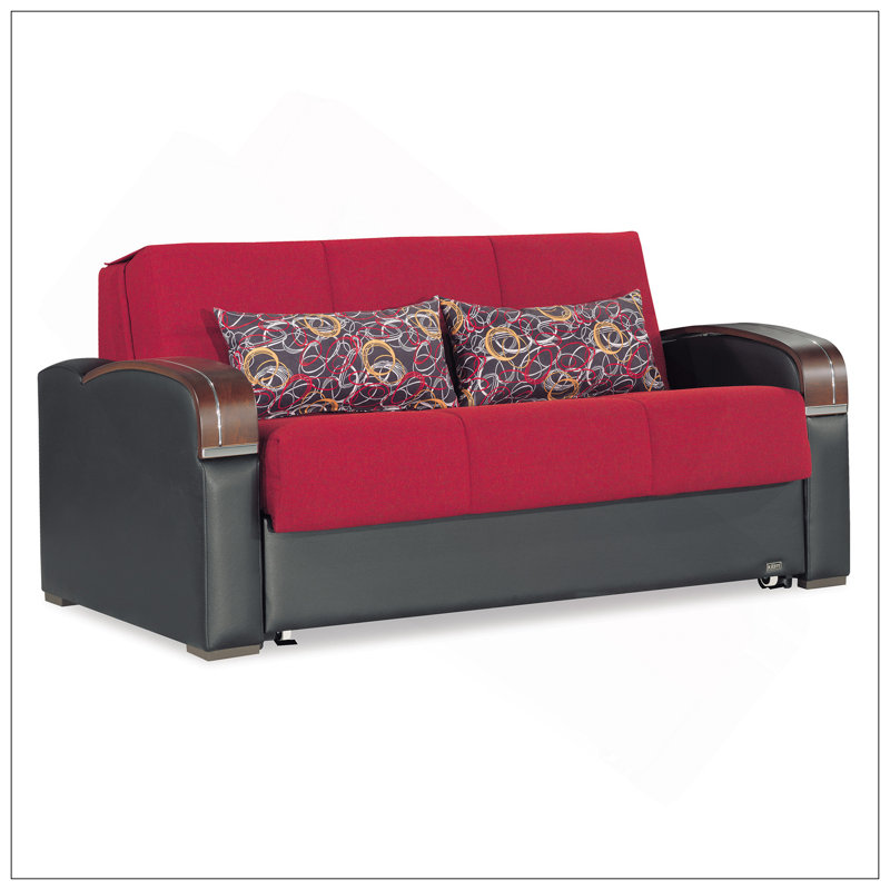 Causeuse convertible rembourrée avec rangement, Red