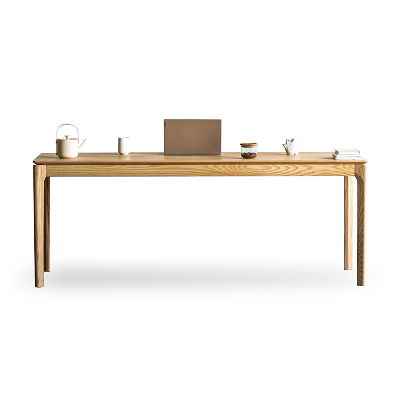 Burlywood Rectangular Solid Wood Dining Table, 29.53"H x 78.74"L x 31.5"W