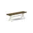 6 Piece Dining Table Set Contains a Rectangle Dining Room Table with X-Legs and 4 Cream Linen Fabric Parson Chairs with a Bench,  Wire Brushed Linen White -1533486027-1533486026-1533486031