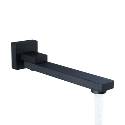 Square Brass Tub Spout with Swing Outlet, Wall Mount Bath Spout, Universal 1/2" Shower Diverter