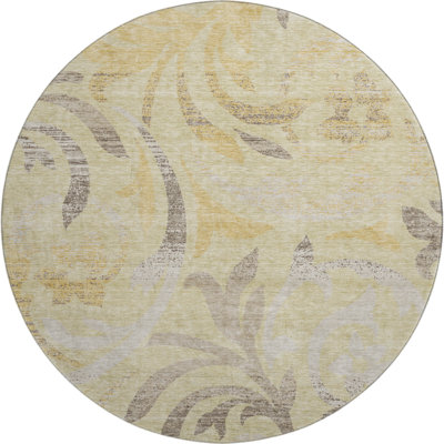 Premium Machine Washable Prisco Gold Rug
