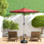 Parasols de terrasse ajustables rouge brique, 227 x 180 cm, en aluminium, pour les repas en terrasse