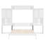 Queen Size Murphy Bed with Desk, Flip-Up Vanity & Cabinets – Space-Saving Wall Bed for Small Rooms, White-48953901