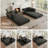 78.8 Inch Corduroy Compression 4-in-1 Convertible Sleeper Sofa Bed, Futon Couch with Pillow Back Support Armrest & Removable Washable Cover for Living Room