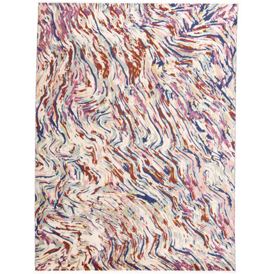 Tapis bleu/rouge handwoven Mayfair