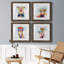 «Groovy Pig and Sky», ensemble de 4 impressions sur toile encadrées-754441896-754441899